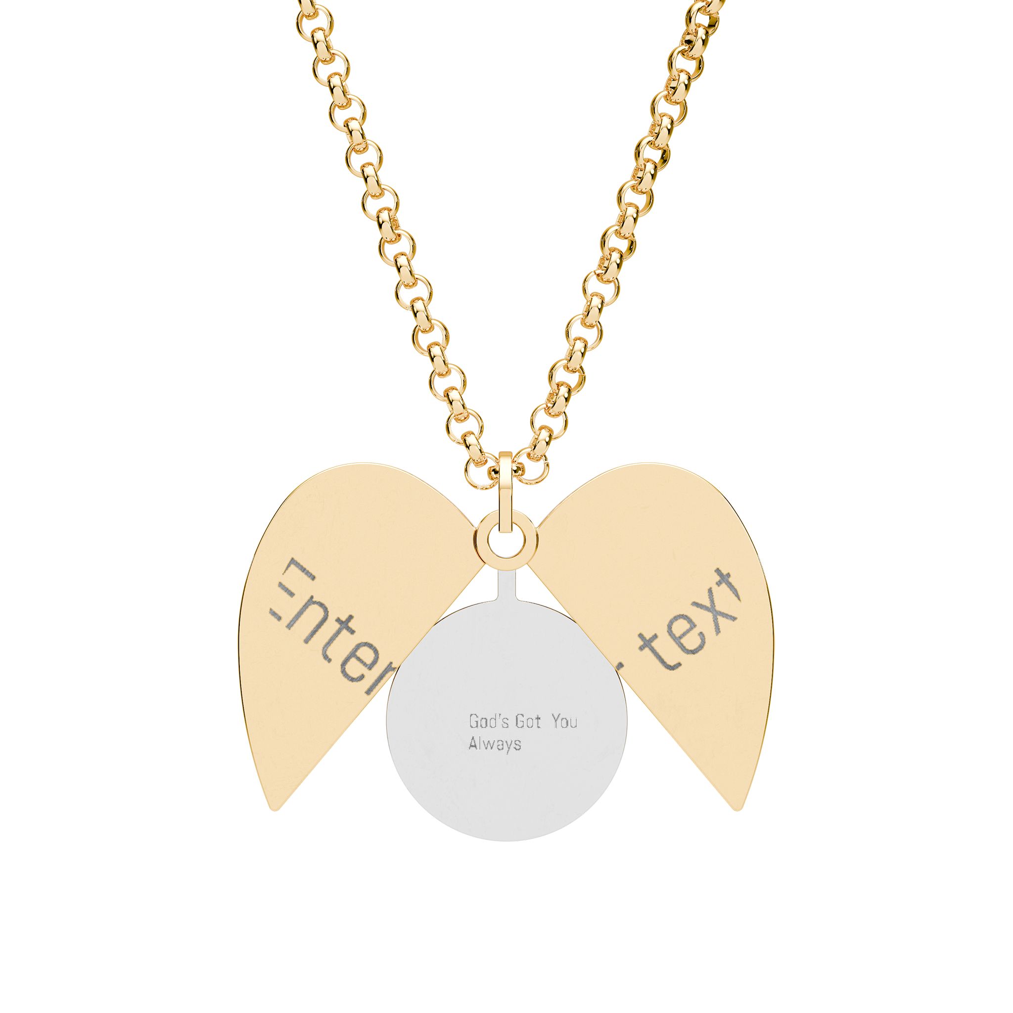 It’s Ok — Hidden Message Heart Necklace (Engraving) - Image 4